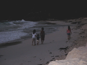 Walking the beach kids