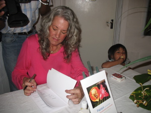 Signing for the TV camera